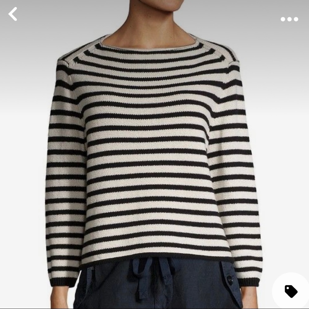 Vince black stripe cotton sweater size s